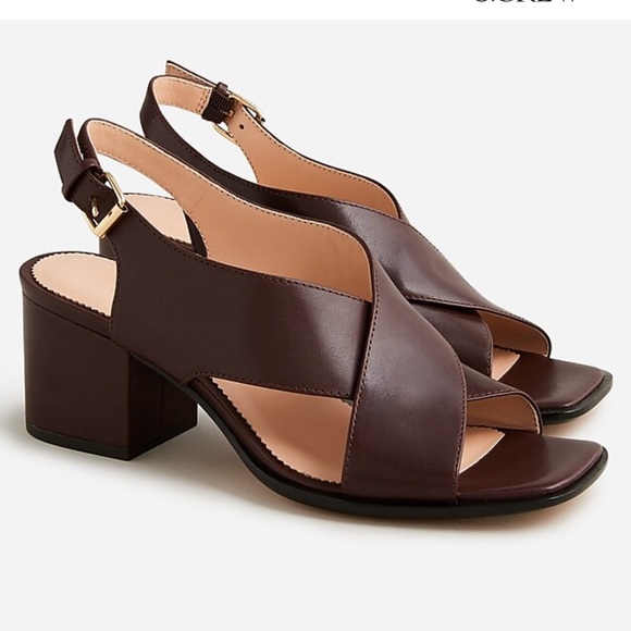 J. Crew Shoes - J. CREW Dylan crisscross block-heel sandals brown leather Elegant Block Heels